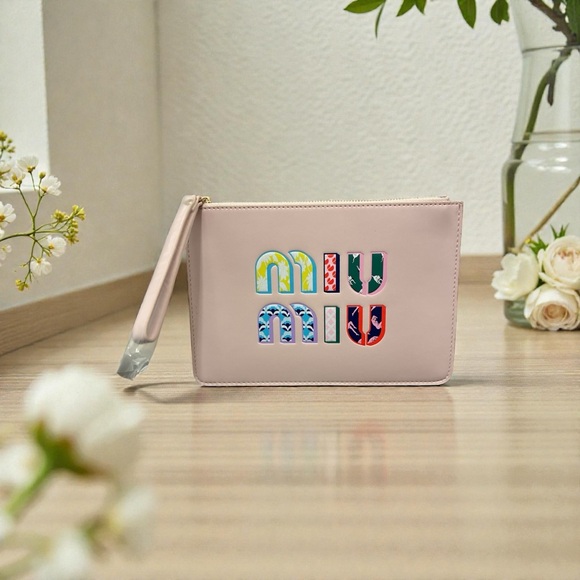 Miu Miu Pink Wristlet Clutch